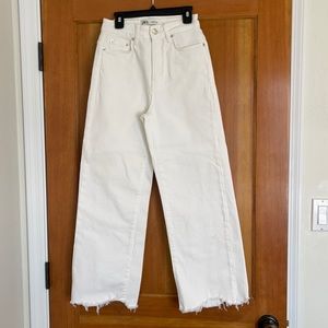 Zara white wide leg jeans